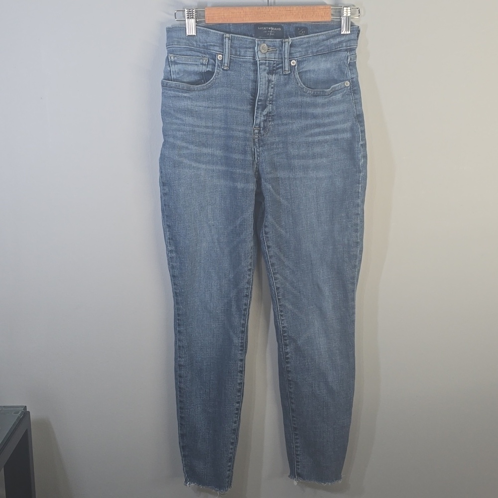 Lucky Brand Jeans Womens Size 8 Blue Ankle High Rise Skinny Bridgette Boho